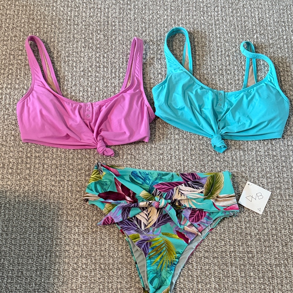 VYB SWIM Swimwear Swimsuits Purple Blue Tops S . Bikini M
